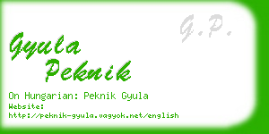 gyula peknik business card